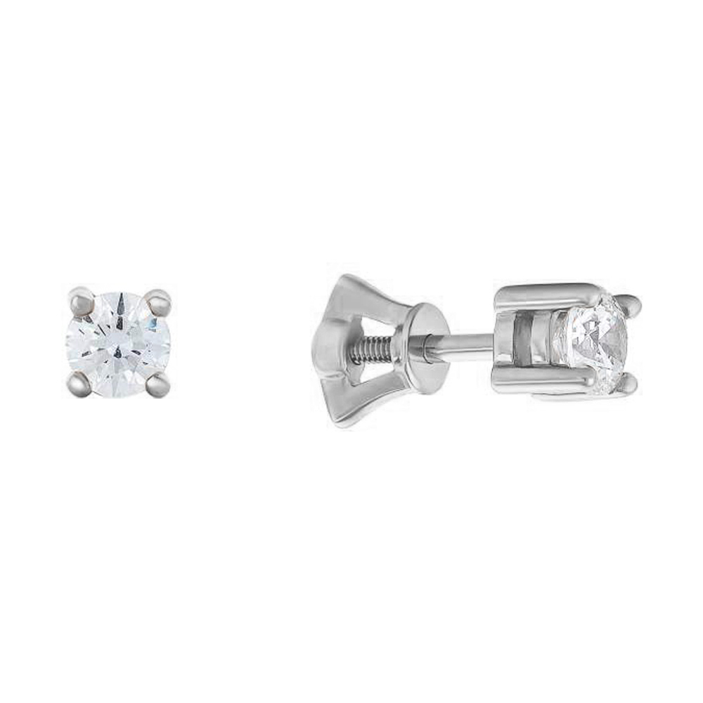 

Золотые серьги-пуссеты с цирконием Swarovski 000035744