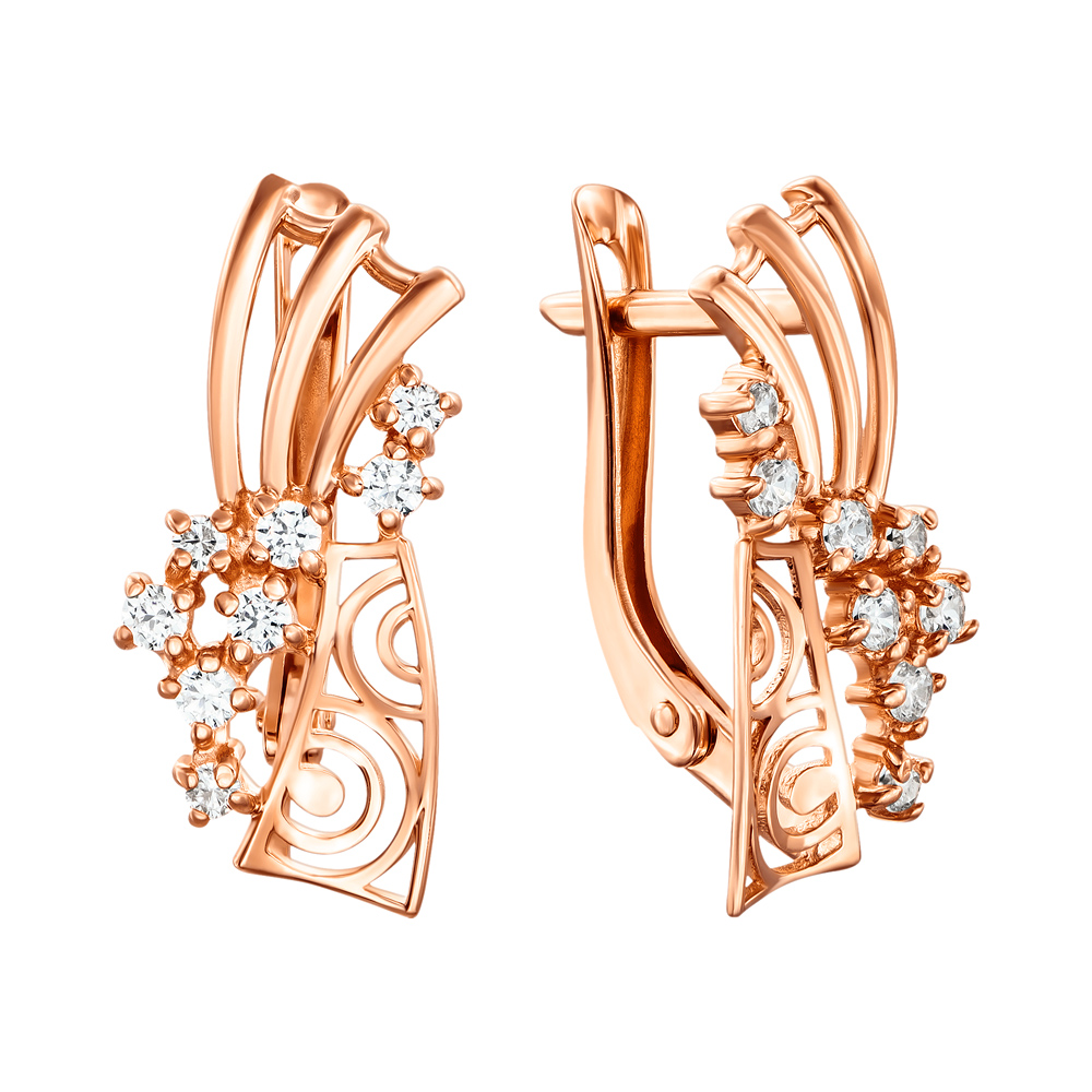 

Серьги из красного золота с фианитами 000136208