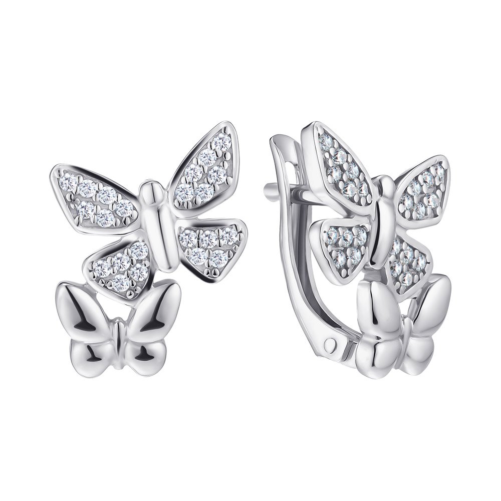 

Серебряные серьги с фианитами 000148666