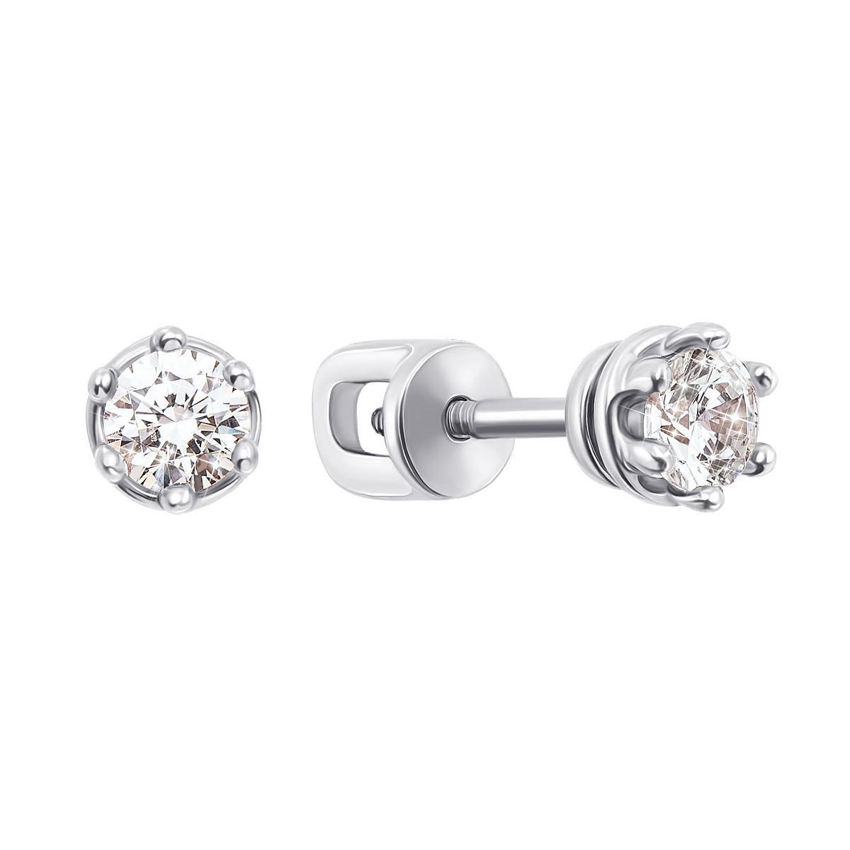

Серьги-пуссеты из белого золота с кристаллами Swarovski 000133676