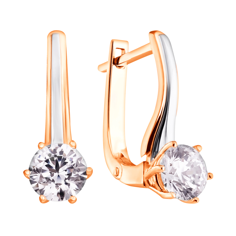 

Золотые серьги с цирконием Swarovski 000050203