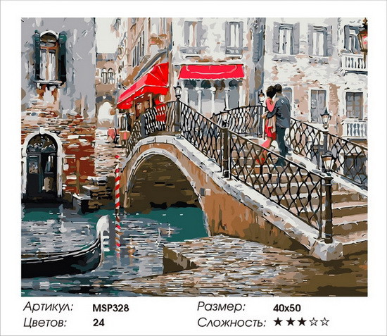 

Набір для малювання за номерами ColorArt Зустріч на мості 40x50 MSP328 з підрамником