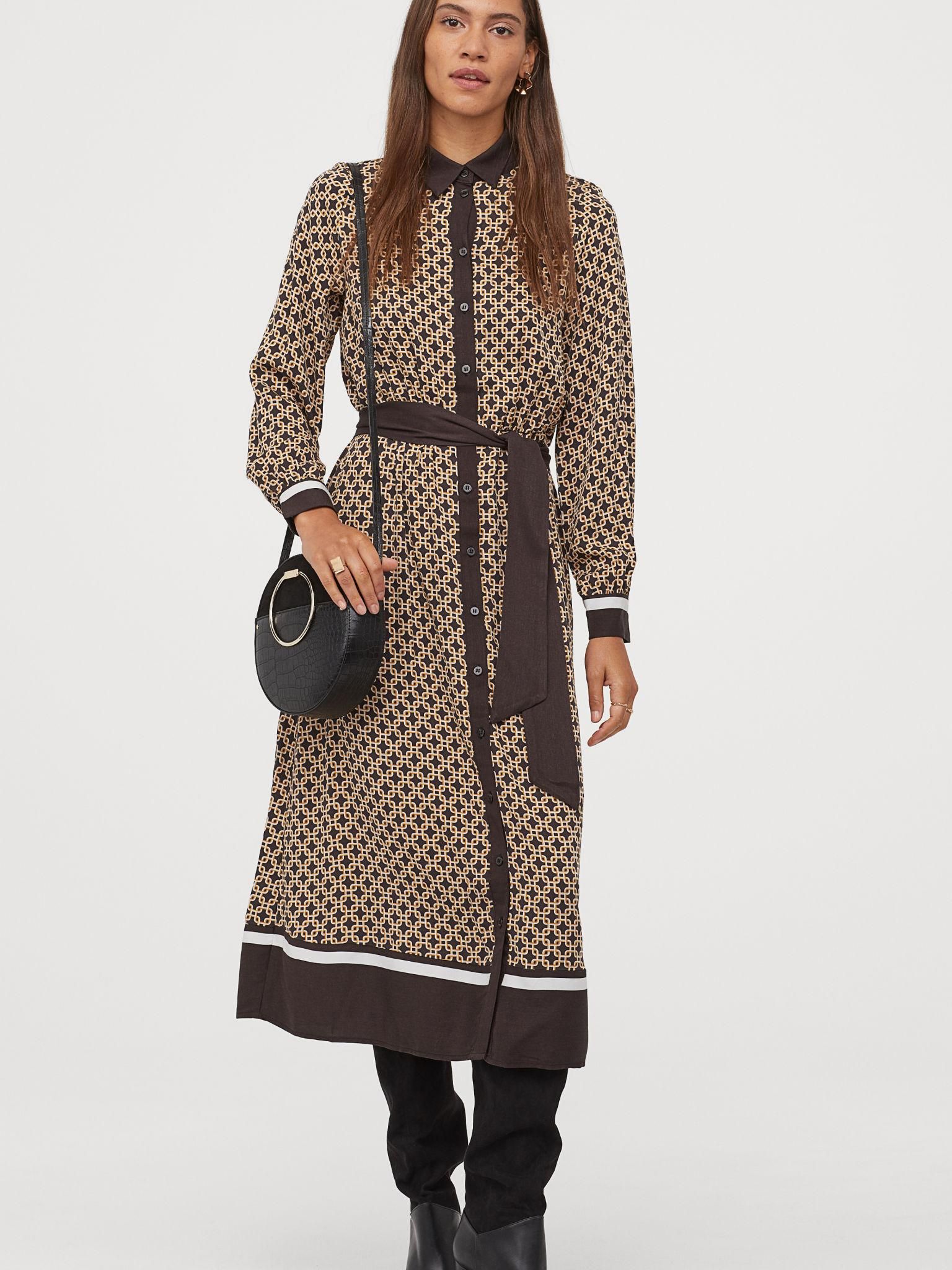 

Платье H&M 7839010-ABAD 34 Черное с бежевым