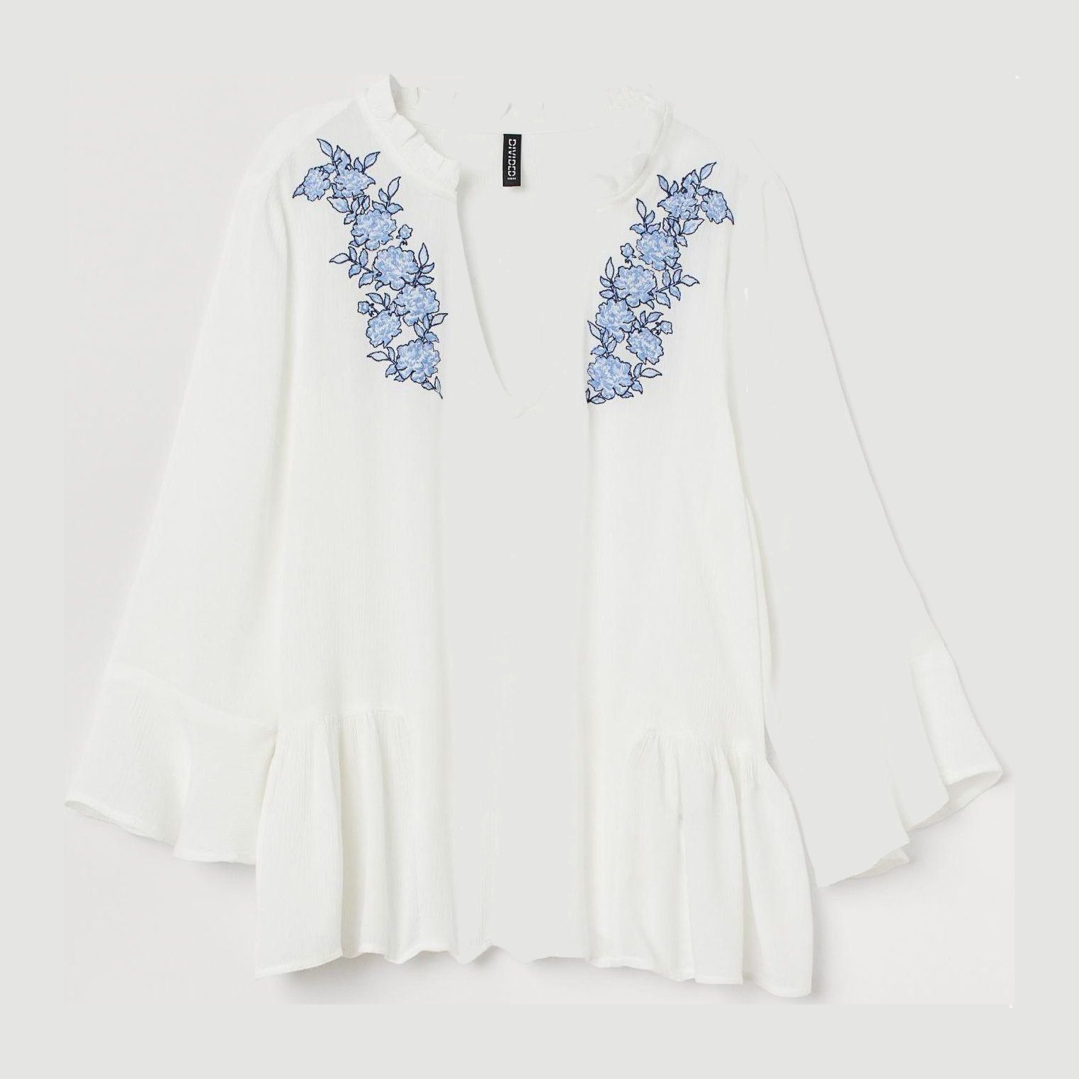 

Блузка H&M 7233689-ACSA 38 Белая с синим