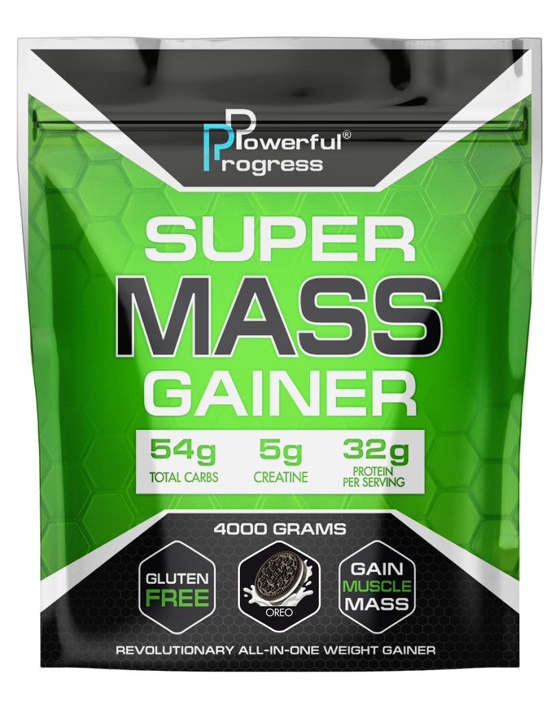 

Гейнер высокобелковый Супер Масс Powerful Progress Super Mass Gainer 4 кг печенье Орео