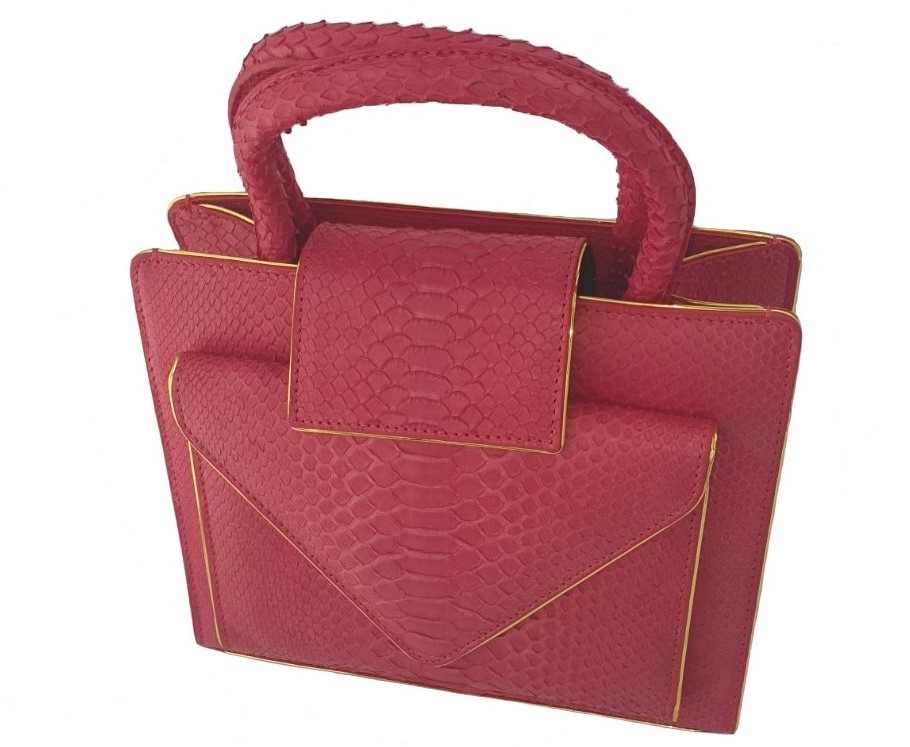

Сумка Snake Leather из кожи змеи красная матовая