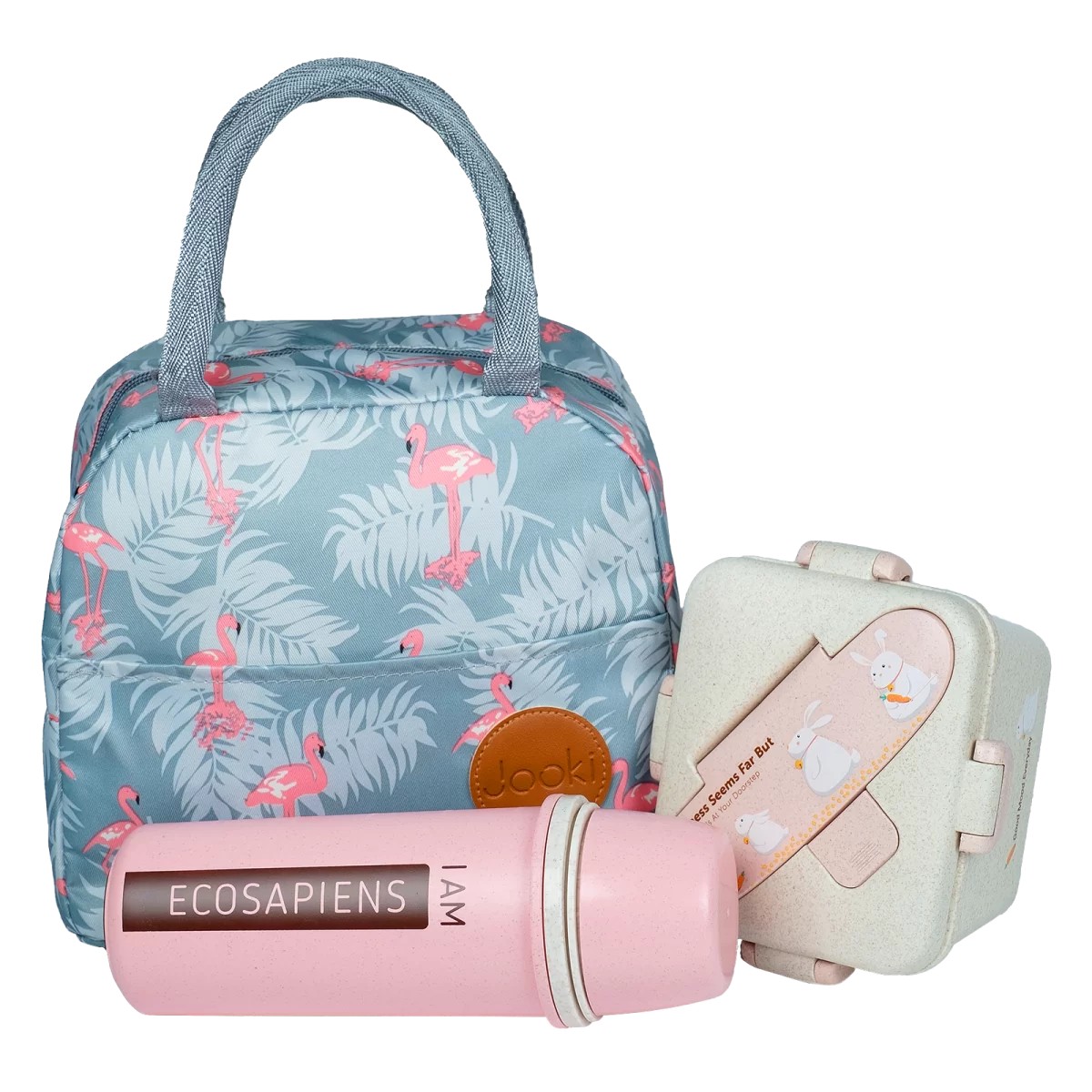 

Ланч набор Jooki "Flamingo EcosapiensGM" розовый.