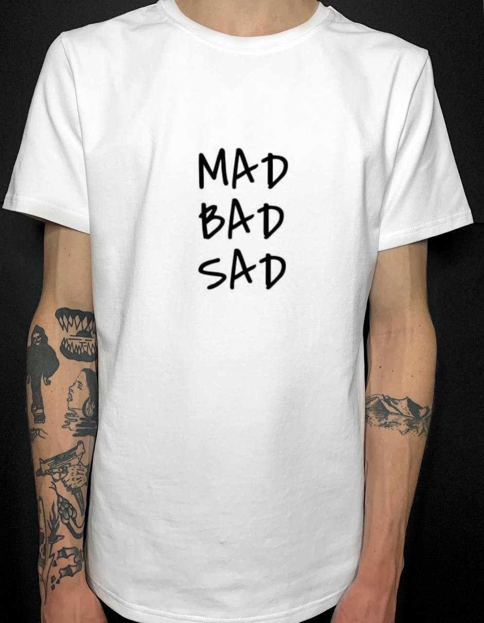 

Футболка Cyeta "mad bad sad" Белая XS