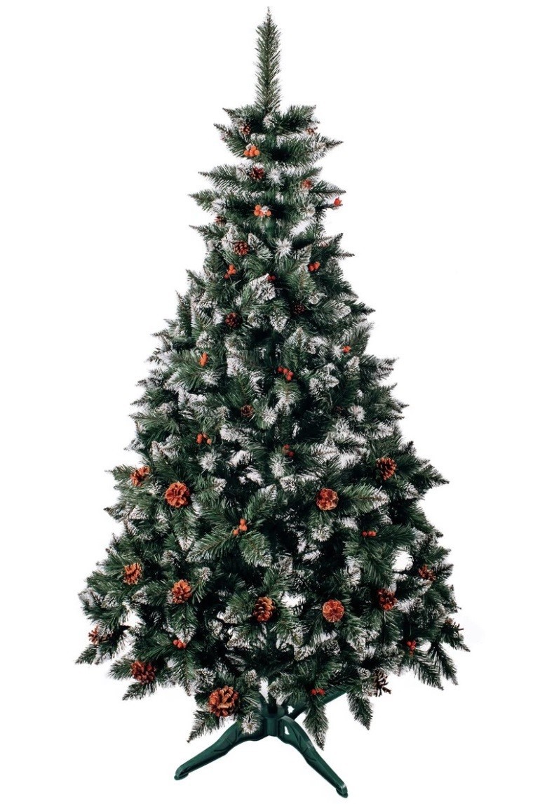 

Ель искусственная 1,8 м Рождественская HAPPY HOLIDAYS Елка искусственная с шишками и красной калиной (ЕР-ШКК-180)