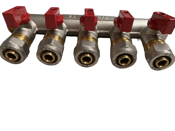 

Коллектор для теплого пола SL 3/4"х16 5 выходов с шаровыми кранами (SL-K5)