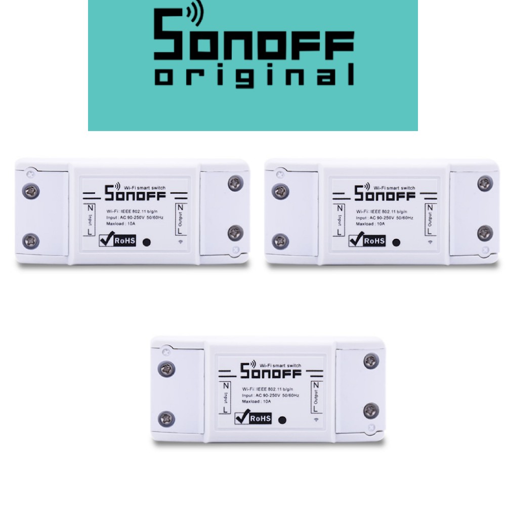 

Беспроводной WiFi выключатель Sonoff basic. Комплект 3 шт.