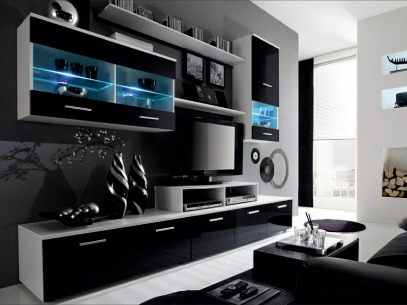 

Стенка Logo 2 Cama Белый матовый + Черный глянец