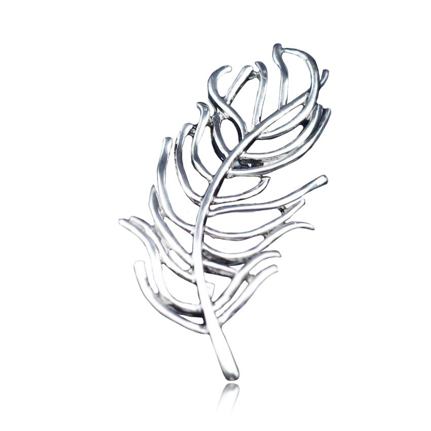 

Брошь унисекс BROCHE бижутерия Птицы Перо серебристое BRBF111491