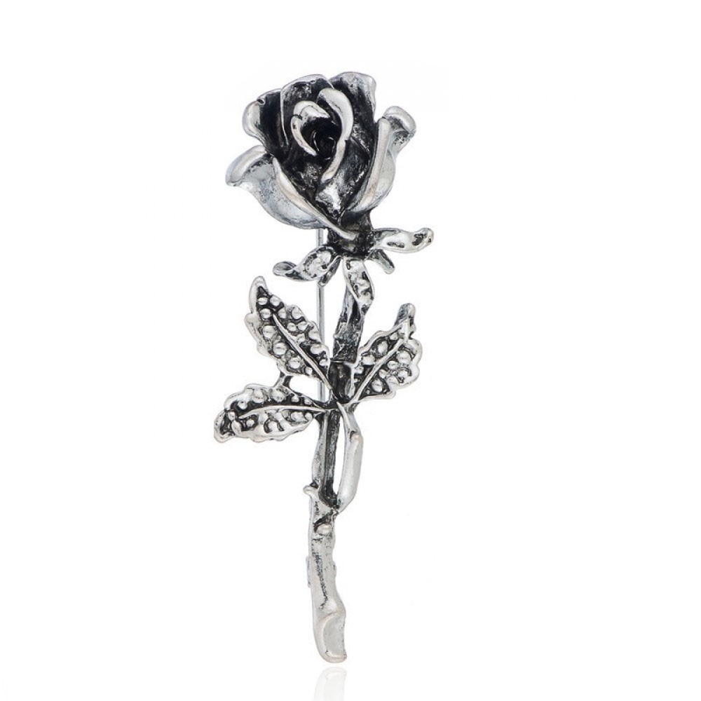 

Брошь унисекс BROCHE бижутерия Цветы Роза серебристая BRSF111490
