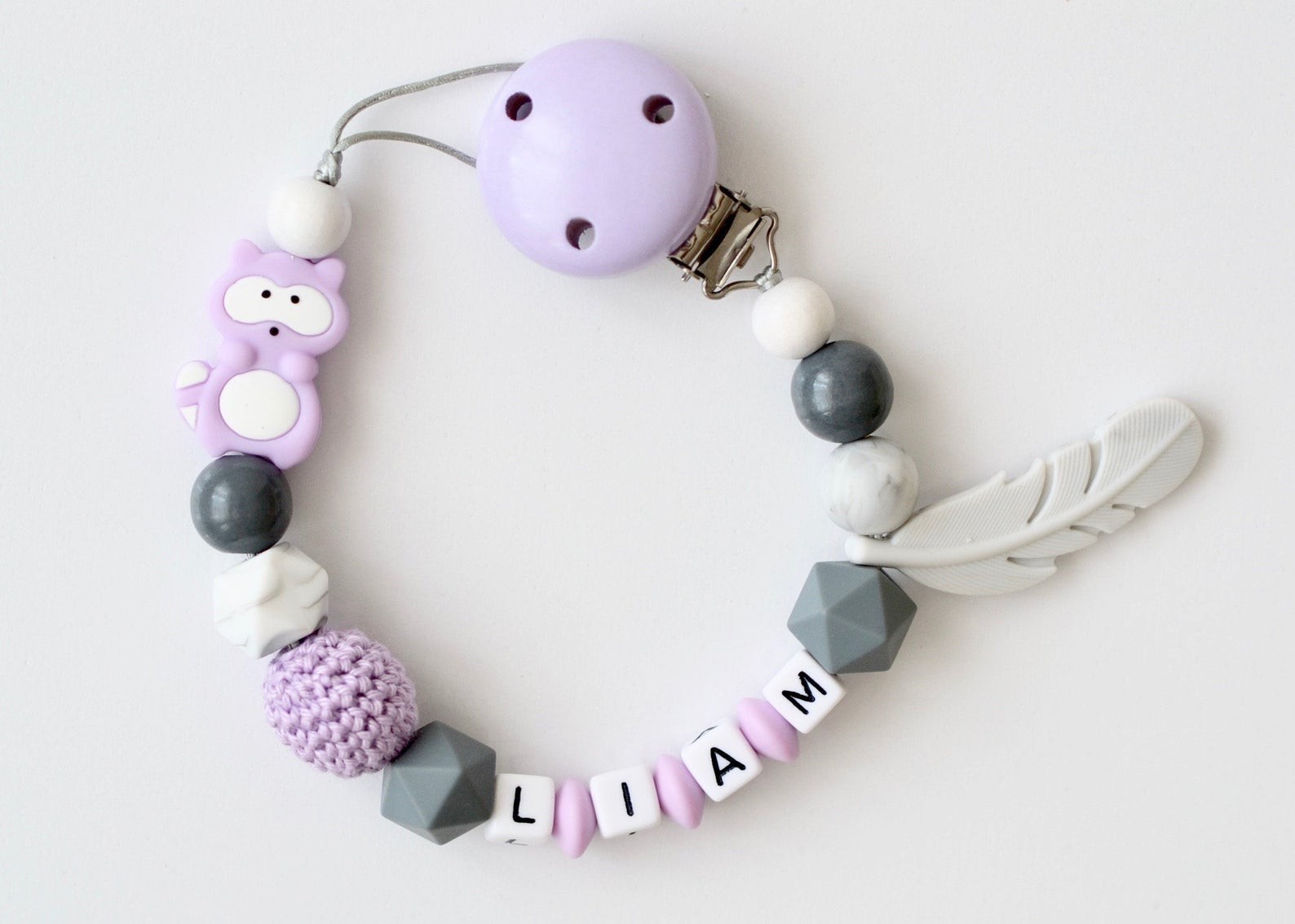 

Прорезыватель - держатель для пустышки Babymall Lila Raccoon