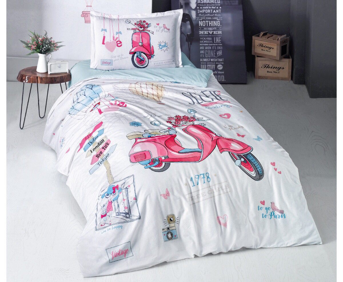

Постельное белье CLASY ранфорс 160x220 см FREE GIRL V1 PEMBE