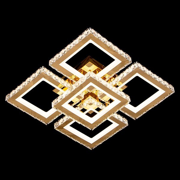 

Люстра LED+хрусталь Свет золотиста з пультом 296W 201909 GD