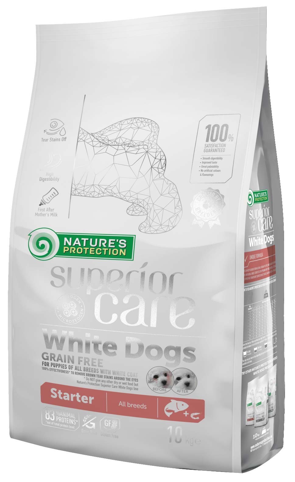 

Сухой беззерновой корм для щенков с белой шерстью Nature's Protection Superior Care White Dog Starter All Breeds 10 кг