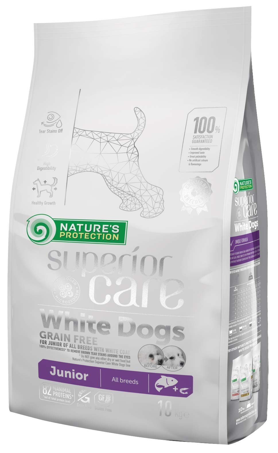 

Беззерновой сухой корм для щенков с белой шерстью Nature's Protection Superior Care White Dog Junior All Breeds 10 кг
