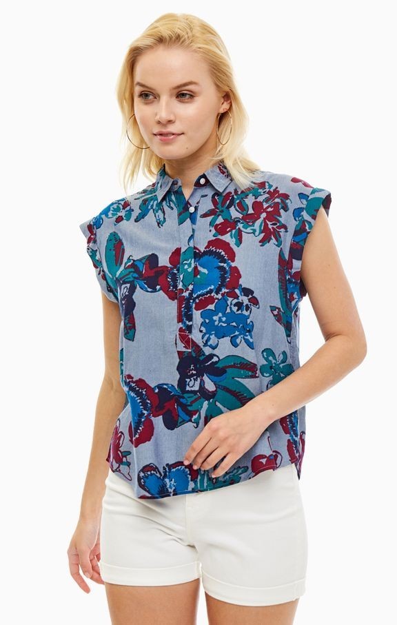 

Блуза Lee Floral Blouse Loose Fit Голубой L-00