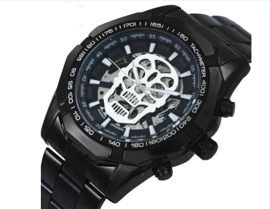 

Мужские механические часы с Автоподзаводом Winner Skeleton Black 2