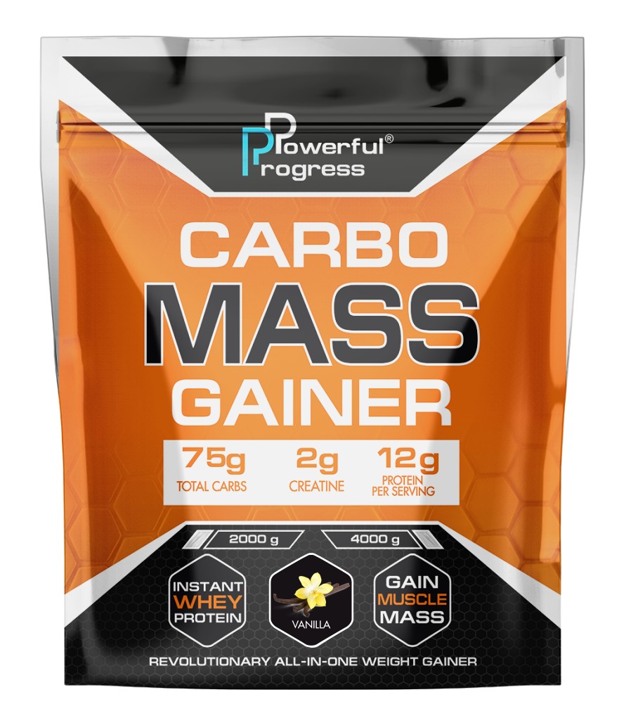 

Гейнер высокоуглеводный Карбо Масс Powerful Progress Сarbo Mass Gainer 2 кг ваниль