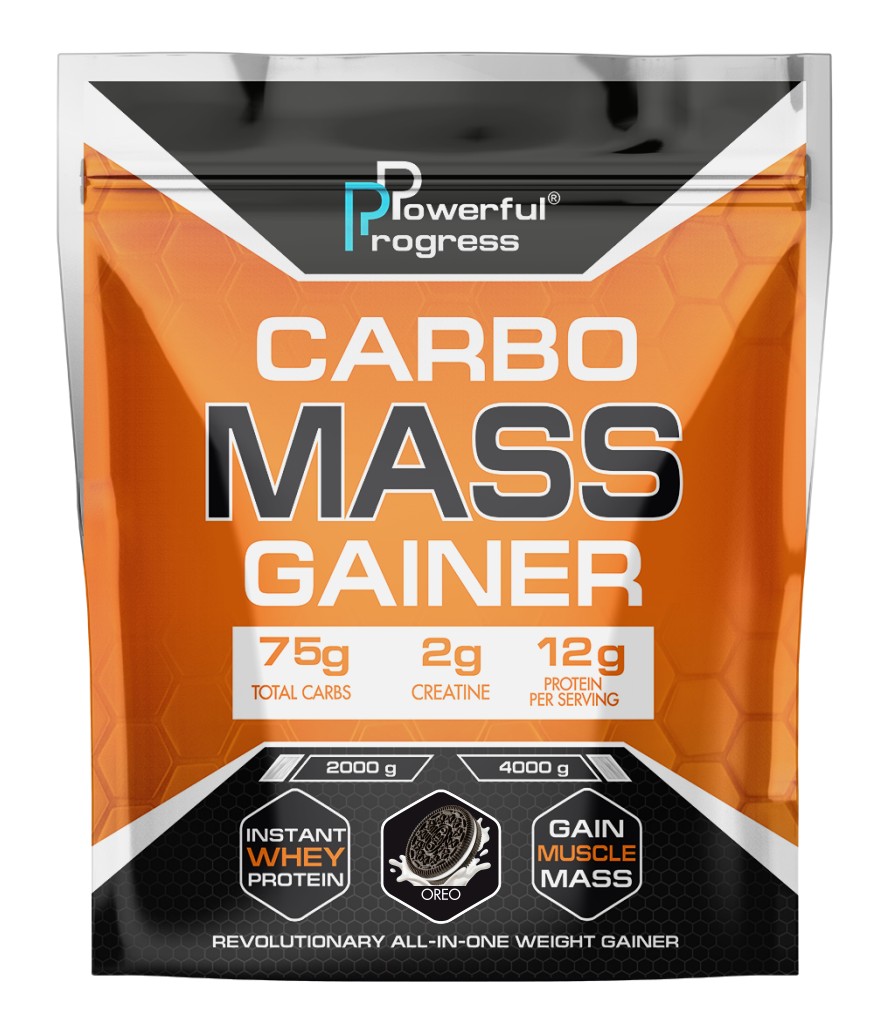 

Гейнер высокоуглеводный Карбо Масс Powerful Progress Сarbo Mass Gainer 4 кг Печенье "Орео"