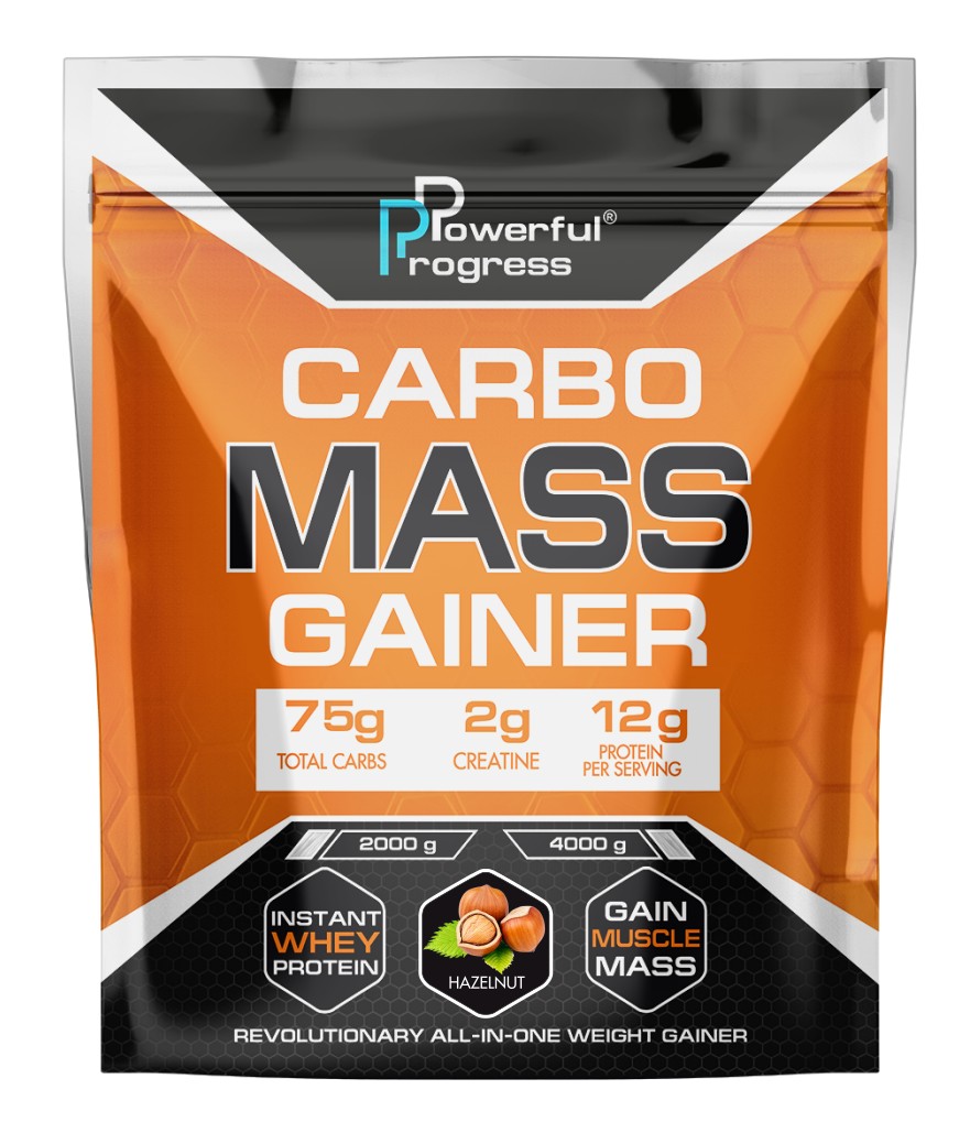 

Гейнер высокоуглеводный Карбо Масс Powerful Progress Сarbo Mass Gainer 2 кг лесной орех