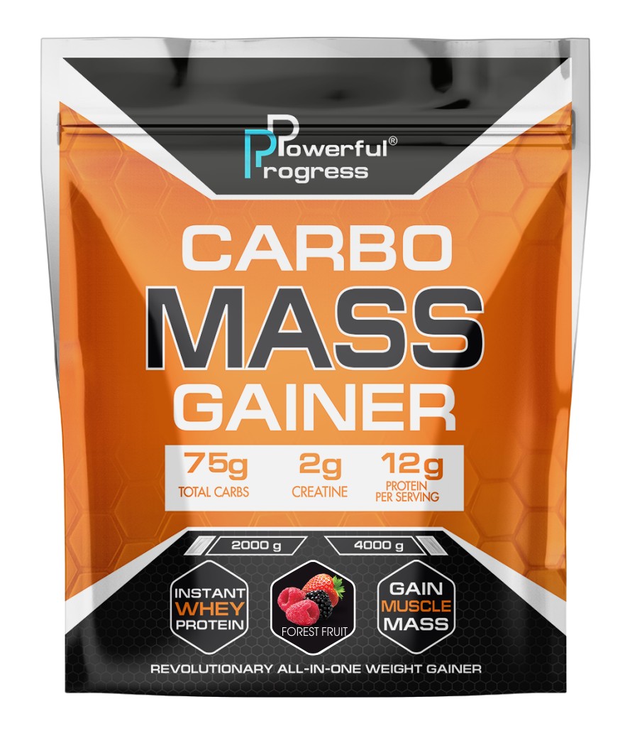 

Гейнер высокоуглеводный Карбо Масс Powerful Progress Сarbo Mass Gainer 4 кг лесные ягоды