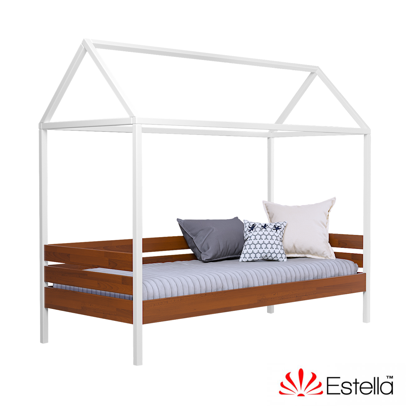 

Кровать детская Амми без ящиков Estella 80х190 175 - ольха/белый Щит Л4