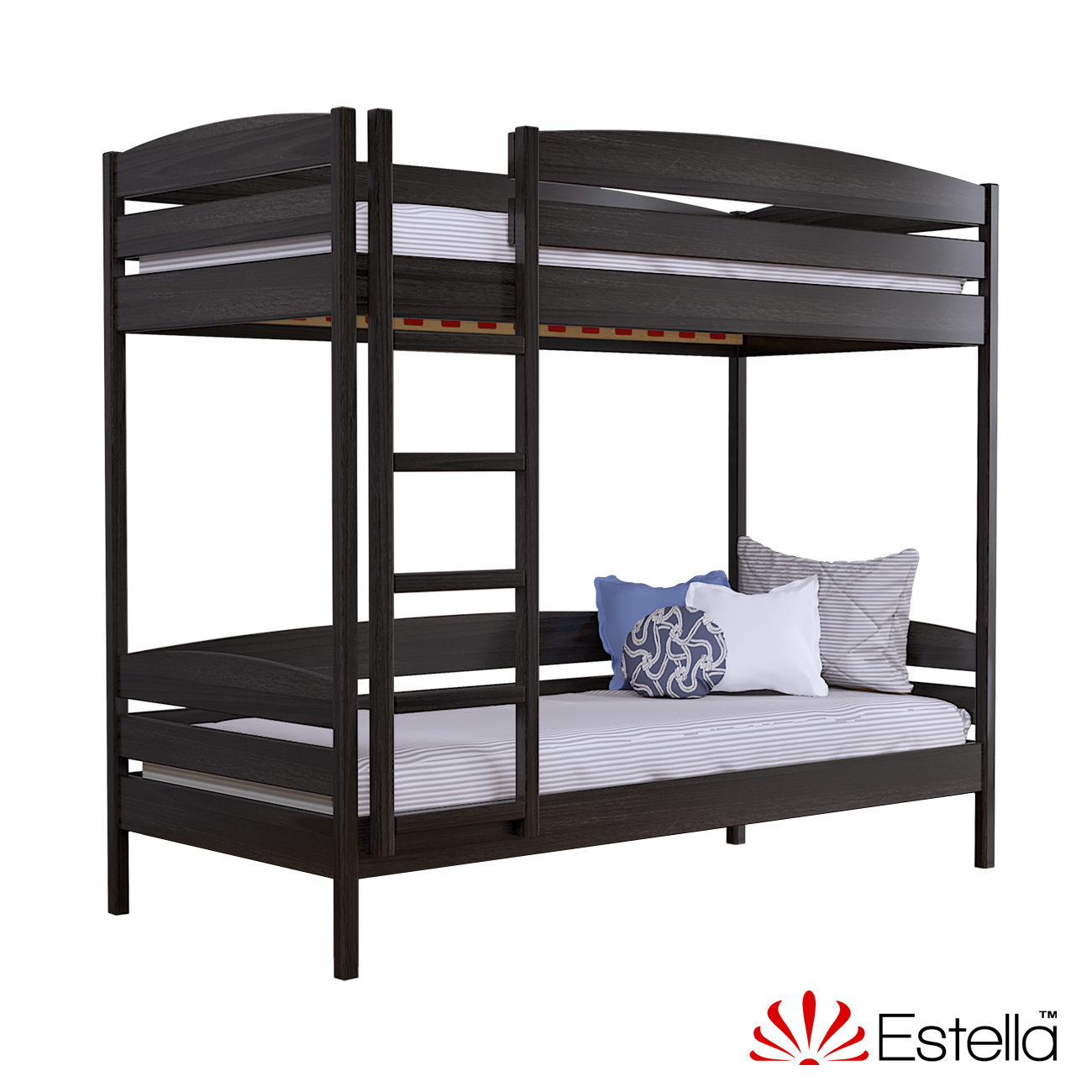 

Двухъярусная кровать Дуэт Плюс без ящиков Estella 90х190 106 - венге Масив 2Л4