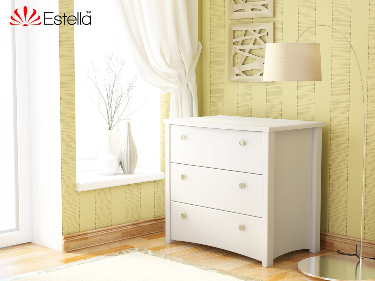 

Комод Вега Estella 107 - белый Щит комфорт