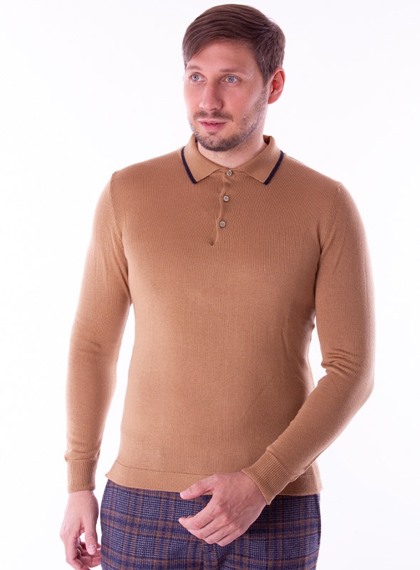 

Чоловічий джемпер VD one тонкої вязки порот поло  Коричневий 86829, Чоловічий джемпер VD one тонкої вязки порот поло L Коричневий 86829