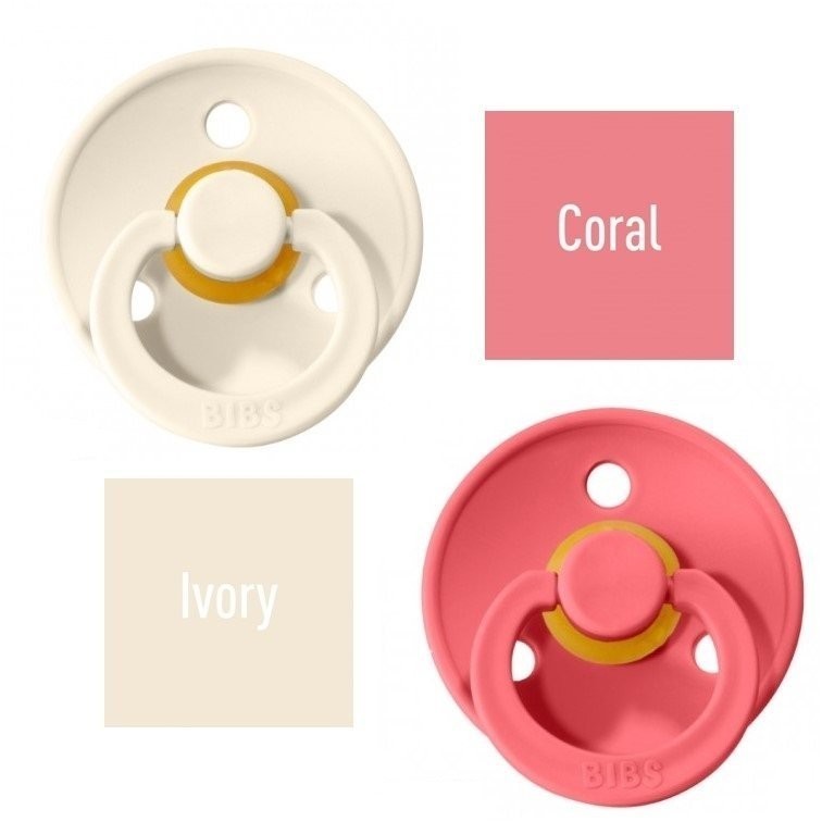 

Пустышка BIBS Ivory +Coral 0-6 мес. 2 шт.