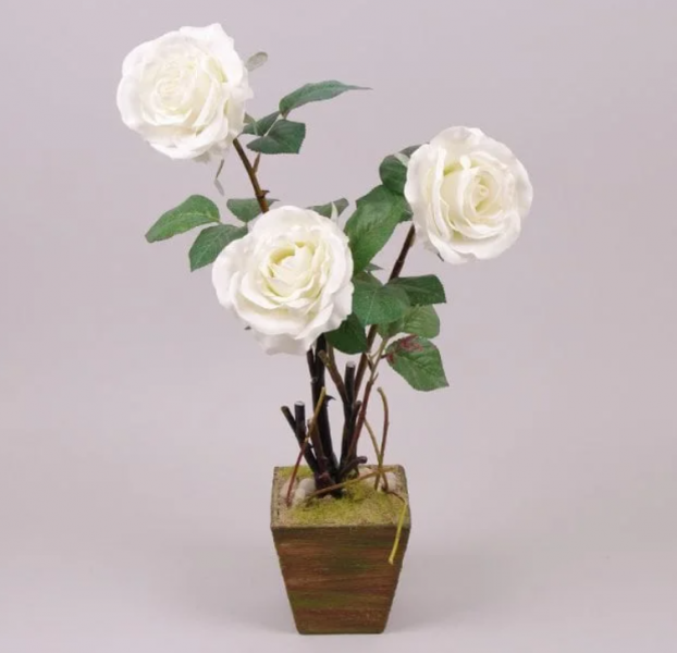 

Декорация роза белая Flora 55 см 7459