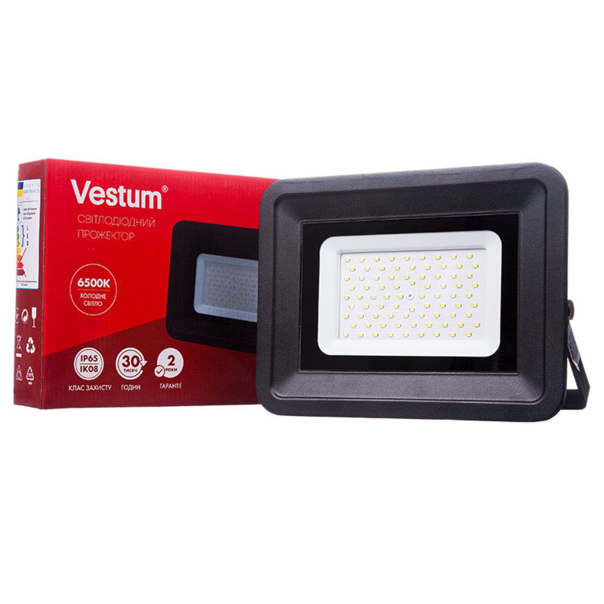 

Светодиодный прожектор Vestum 70Вт 6100Лм 6500K 185-265V IP65 1-VS-3005