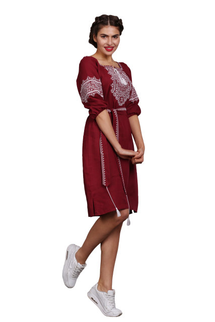 

Вишиванки narodniy-butik Твори Мир біла вишивка 56 бордовий 1526