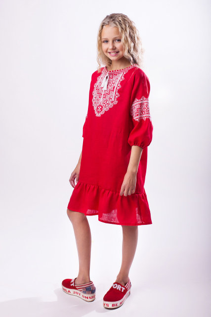 

Вишиванки narodniy-butik Твори Мир біла вишивка 116 червоний 4514