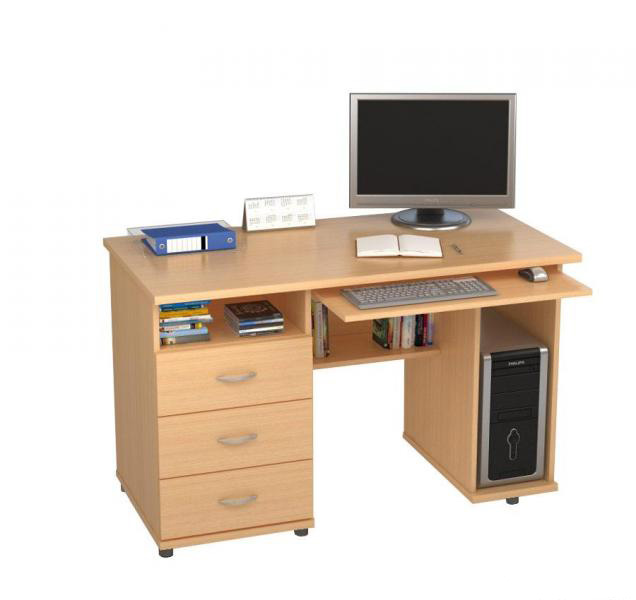 

Компьютерный стол Микс 24 FlashNika Бук бавария светлый