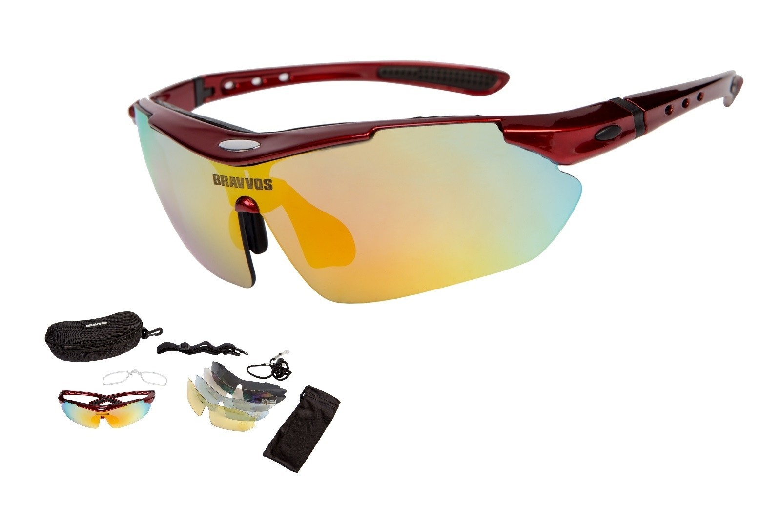 

Очки Bravvos SS-089 набор со сменными стеклами красный