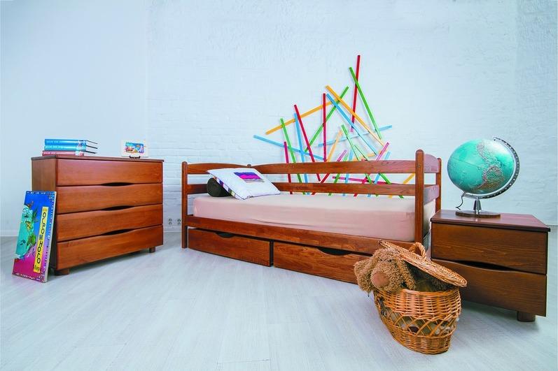 

Кровать Олимп Марио с двумя ящиками 80x200 Орех