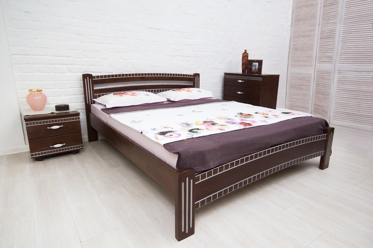 

Кровать с фрезировкой Олимп Милана Люкс 140x200 Венге + Серебро