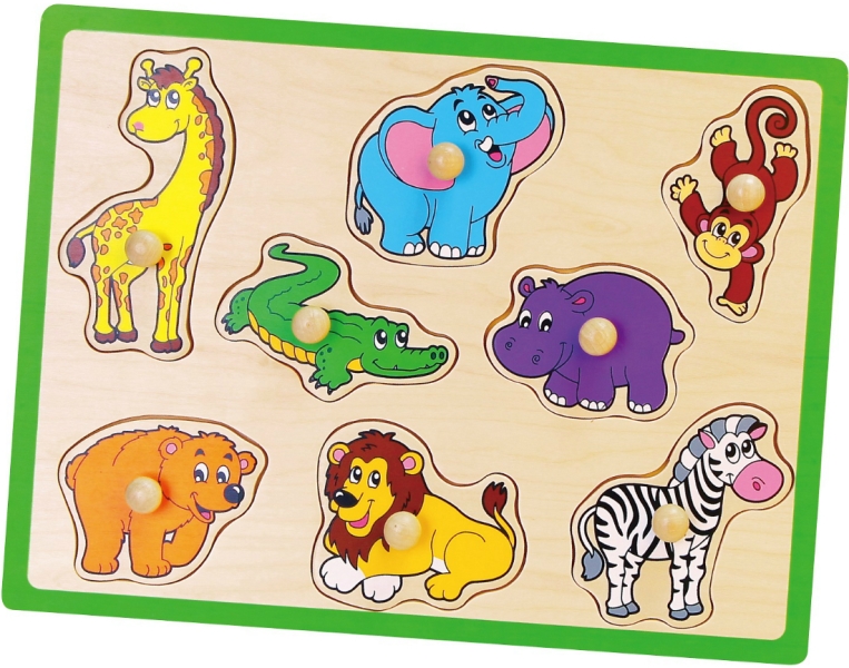 

Деревянная рамка-вкладыш Монтессори Viga Toys Дикие животные (50019)