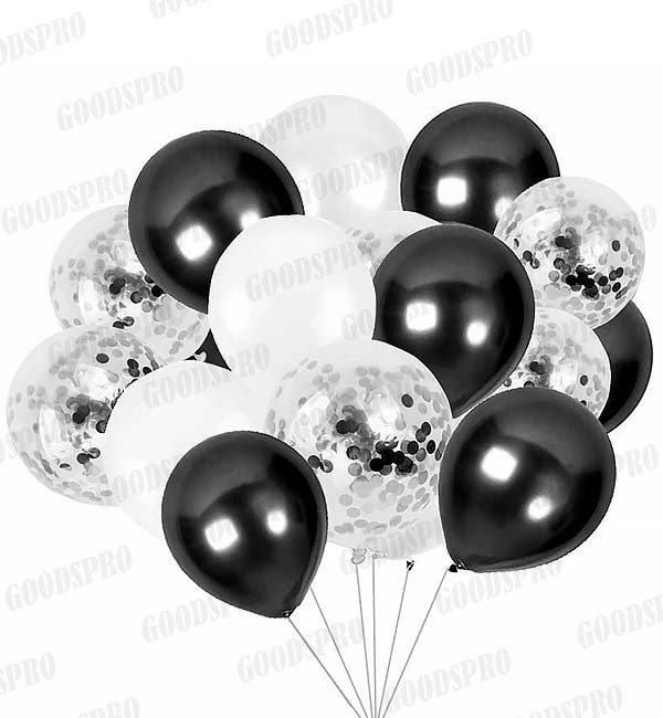

Гелиевые шары "White&Black", набор 17 шт (шарики с гелием)