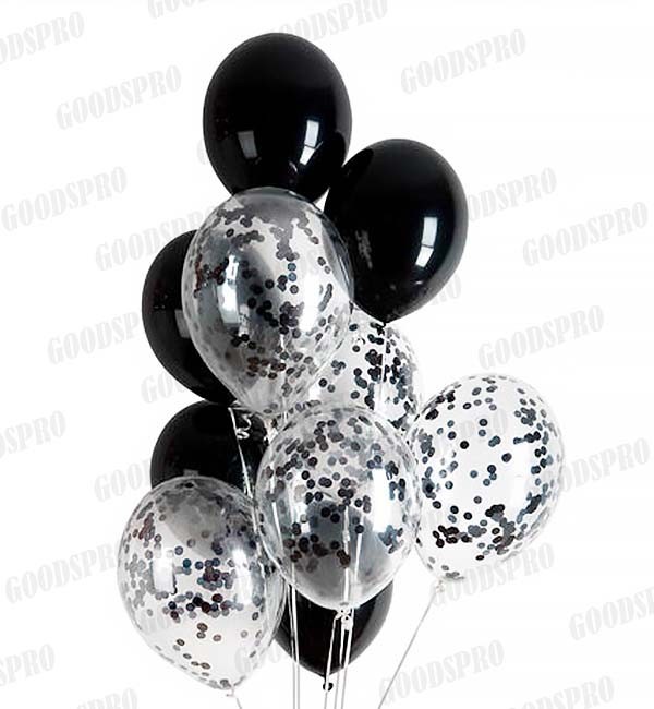 

Гелиевые шары "Crystal&Black", набор 10 шт (шарики с гелием)