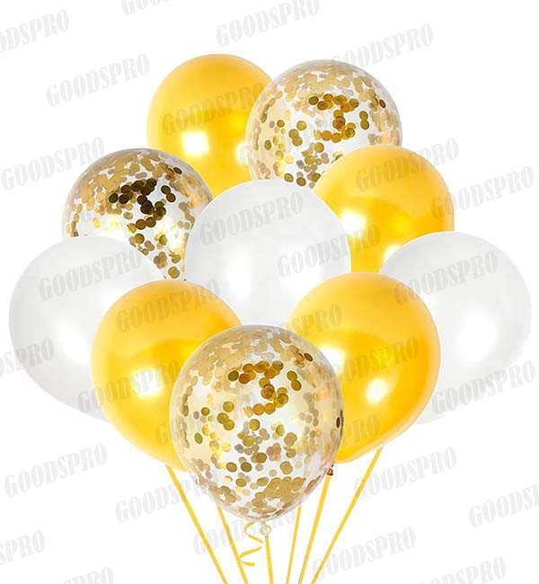 

Гелиевые шары "Gold mix", набор 10 шт (шарики с гелием)