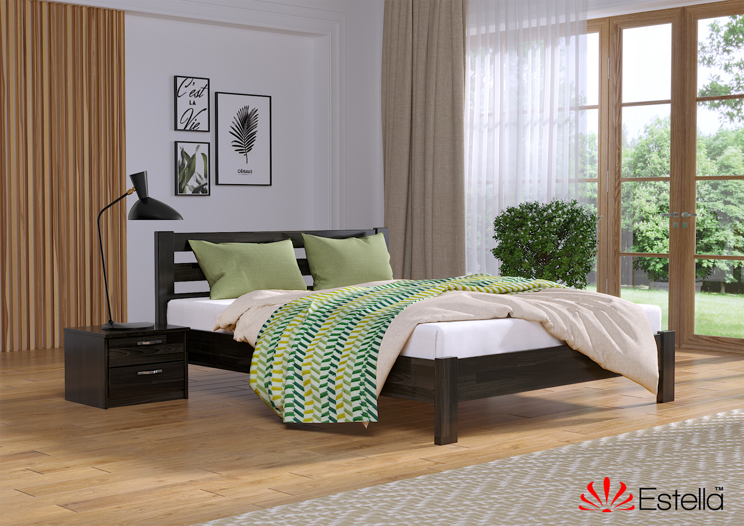 

Кровать двуспальная Рената Люкс Estella 160х190 106 - венге Щит 2Л4