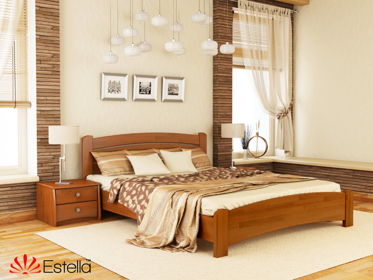 

Кровать двуспальная Венеция Люкс Estella 140х200 105 - ольха Щит 2Л4
