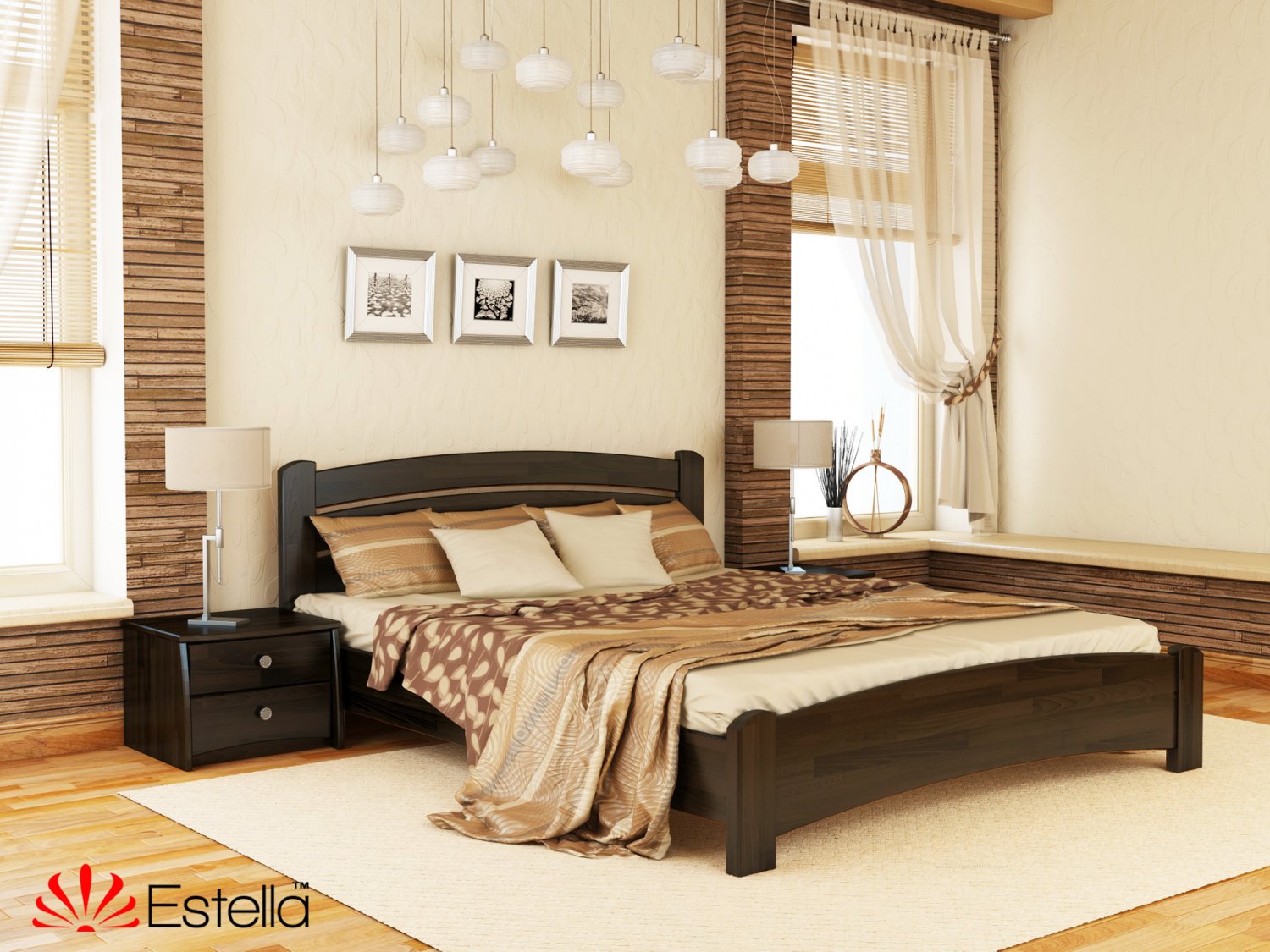

Кровать двуспальная Венеция Люкс Estella 160х200 106 - венге Щит 2Л4