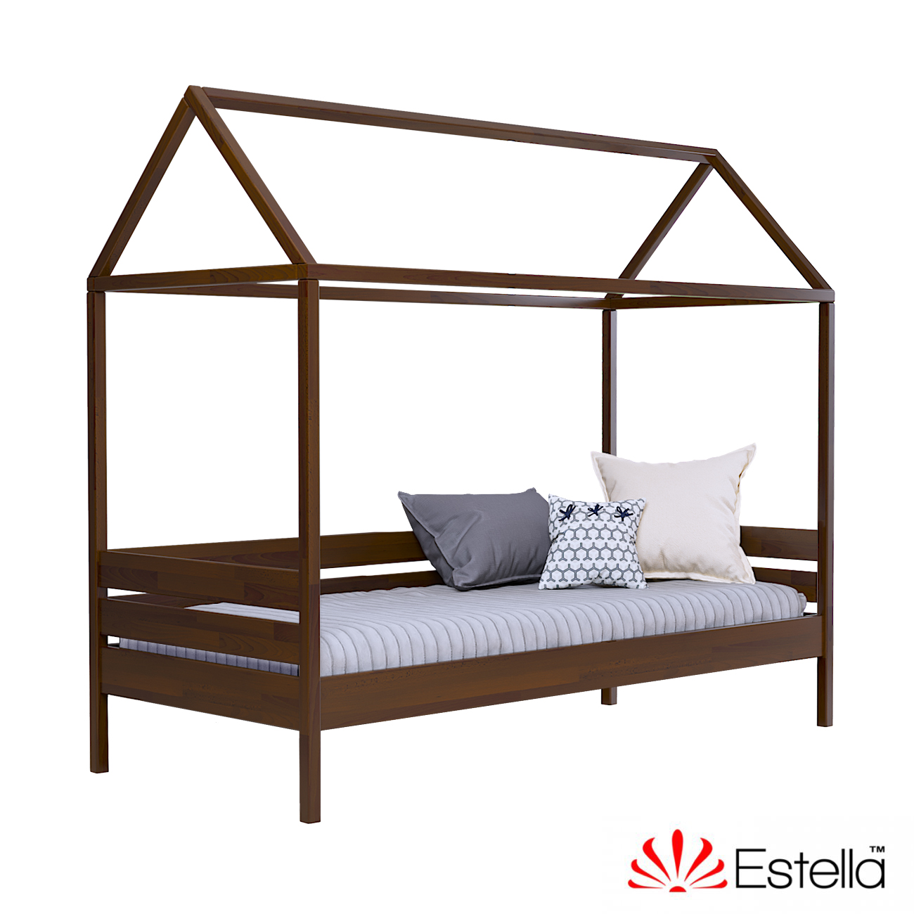 

Кровать детская Амми без ящиков Estella 80х190 101 - темный орех Щит Л4